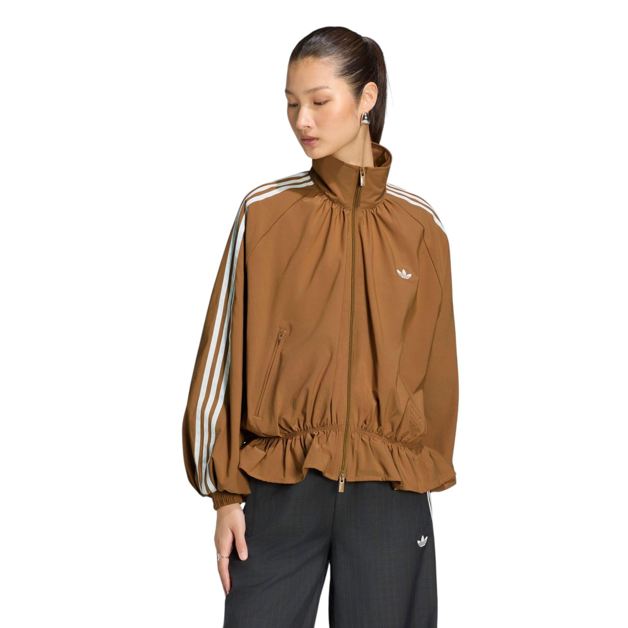 adidas Originals Women's Blousy Oversized Track Top - Brown - BROWN